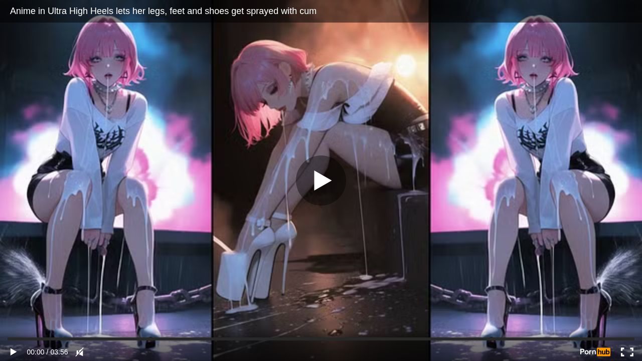 Anime in Ultra High Heels lets her legs, feet and shoes get sprayed with cum