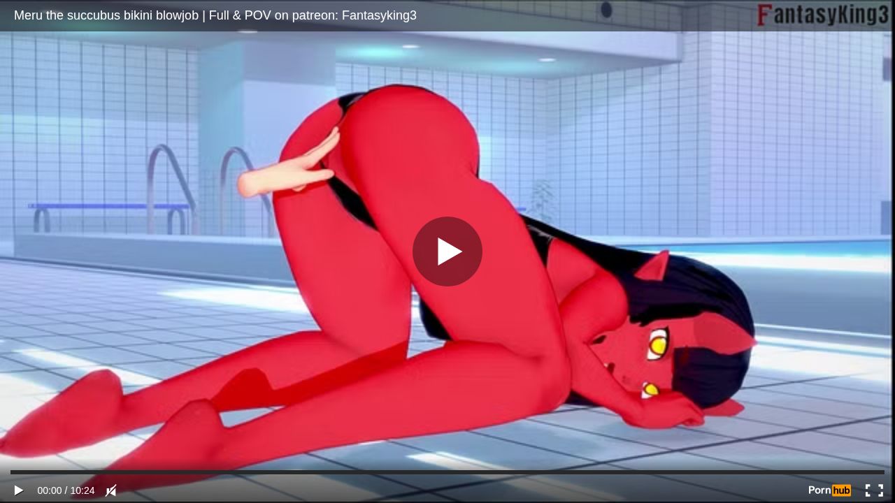 Meru the succubus bikini blowjob Full & POV on patreon: Fantasyking3
