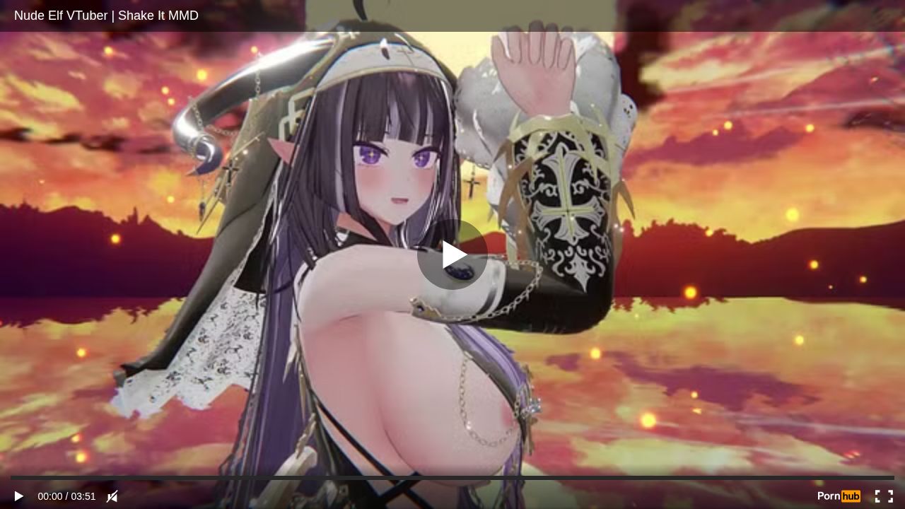 Nude Elf VTuber Shake It MMD