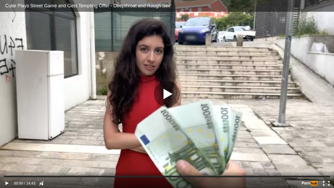 Cutie Plays Street Game and Gets Tempting Offer - Deepthroat and Rough Sex