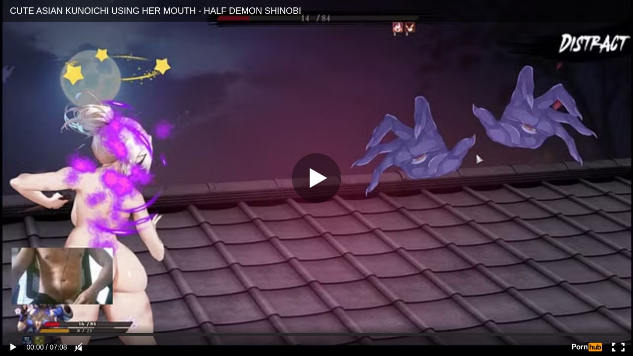CUTE ASIAN KUNOICHI USING HER MOUTH - HALF DEMON SHINOBI