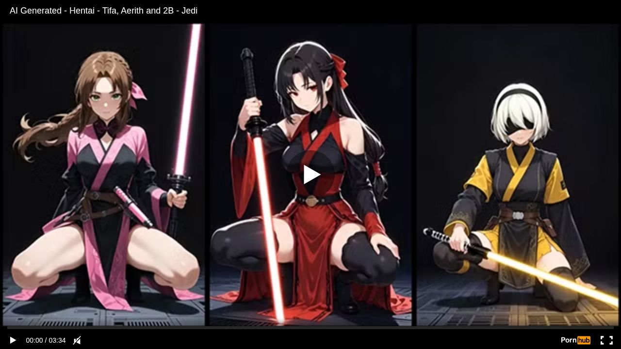 AI Generated - Hentai - Tifa, Aerith and 2B - Jedi