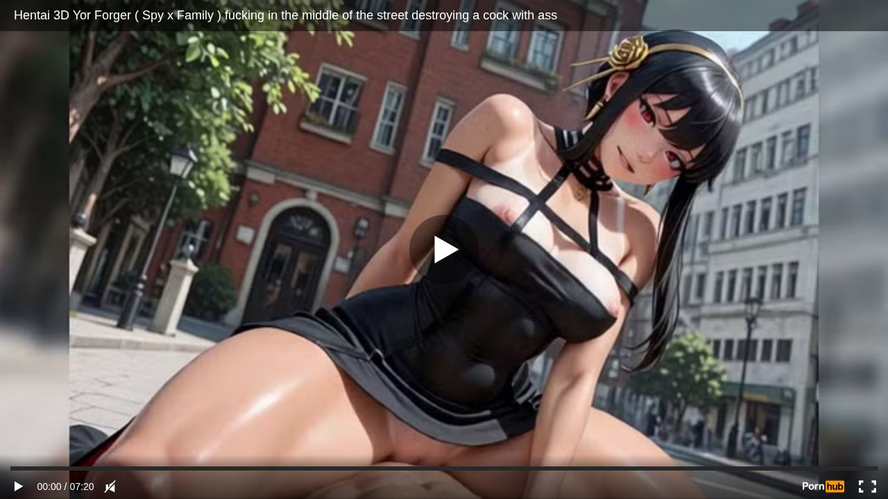 Hentai 3D Yor Forger ( Spy x Family ) fucking in the middle of the street destroying a cock with ass