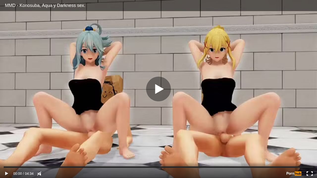 MMD - Konosuba, Aqua y Darkness sex.