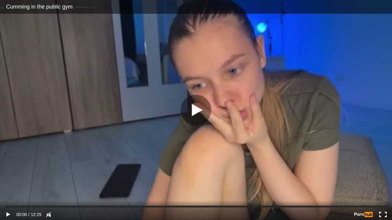 Cumming in the public gym