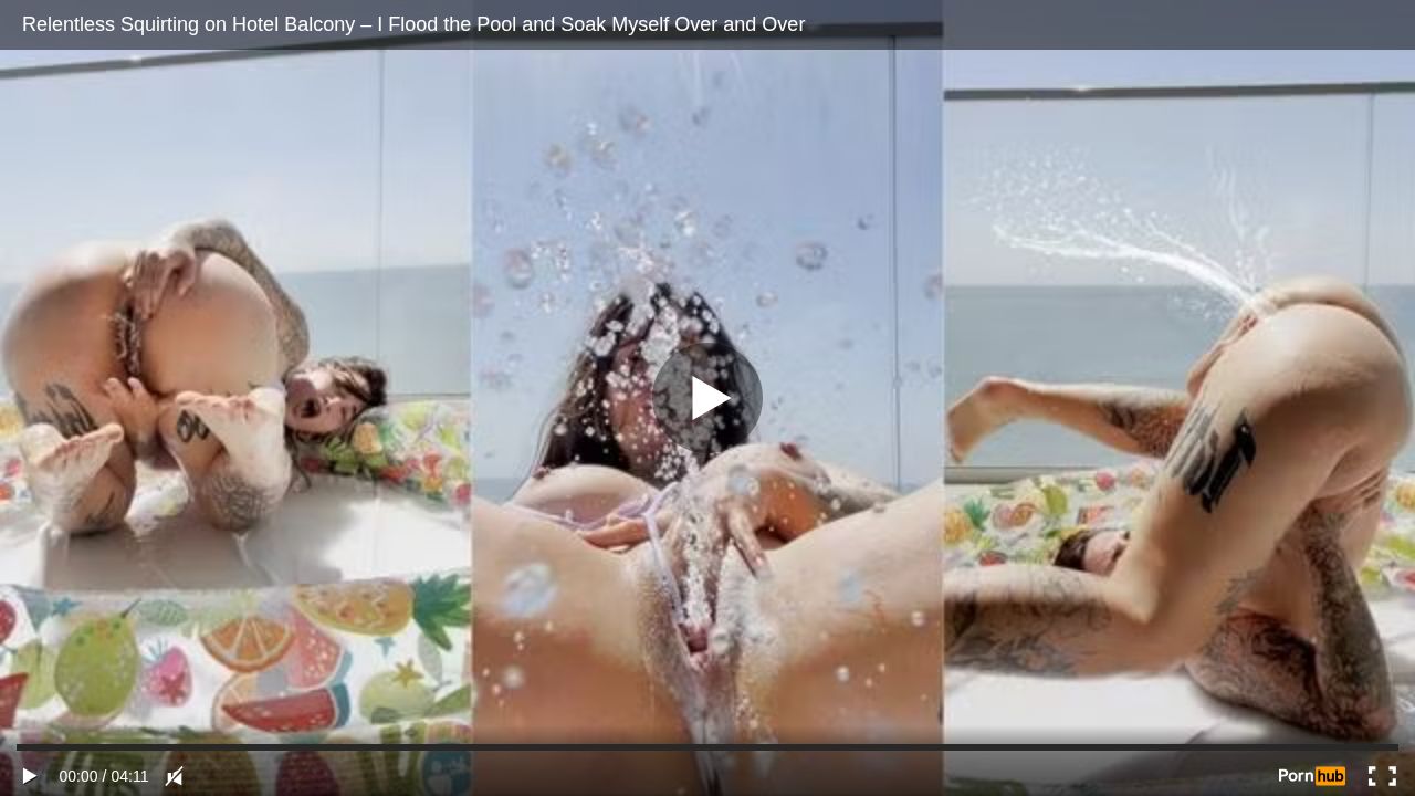 Relentless Squirting on Hotel Balcony I Flood the Pool and Soak Myself Over and Over