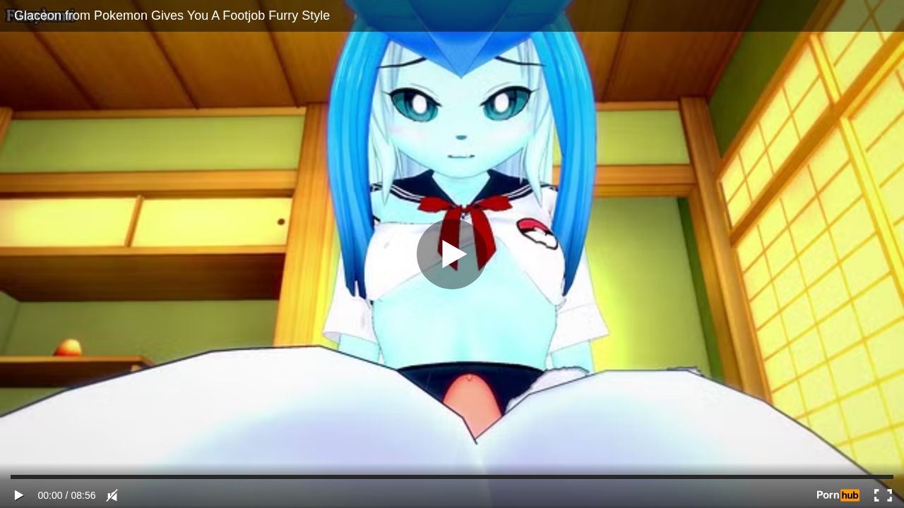 Glaceon from Pokemon Gives You A Footjob Furry Style